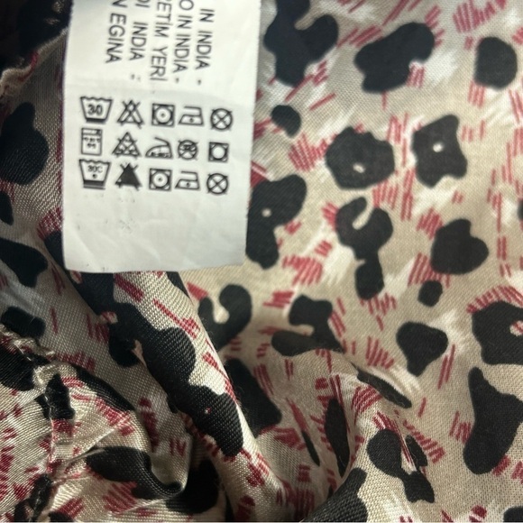 Zara Brown leopard cheetah animal print satin effect jogger pants M NWOT pockets - Picture 7 of 12